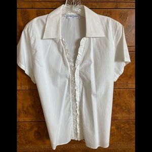 Anne Fontaine Paris White Ruffled Top Size 5 (L)